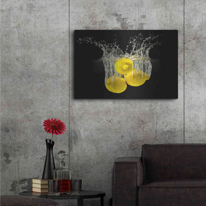 Luxe Metal Art 'Lemon Splash' by Epic Portfolio, Metal Wall Art,36x24
