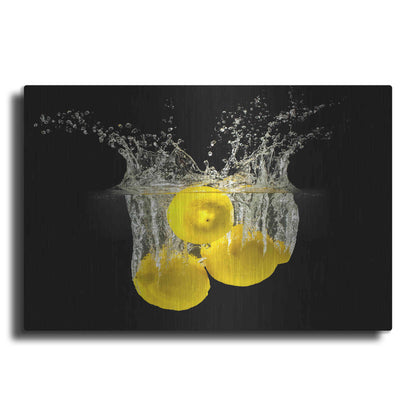 Luxe Metal Art 'Lemon Splash' by Epic Portfolio, Metal Wall Art