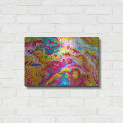 Luxe Metal Art 'Liquid Pour Yellow' by Epic Portfolio, Metal Wall Art,24x16