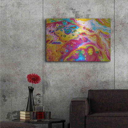 Luxe Metal Art 'Liquid Pour Yellow' by Epic Portfolio, Metal Wall Art,36x24