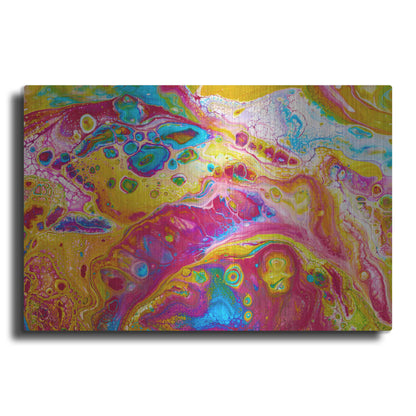 Luxe Metal Art 'Liquid Pour Yellow' by Epic Portfolio, Metal Wall Art
