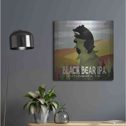 Luxe Metal Art 'Leaf Peeper Black Bear IPA' by Ryan Fowler, Metal Wall Art,24x24
