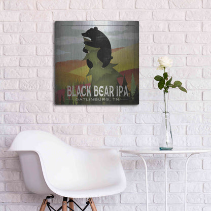 Luxe Metal Art 'Leaf Peeper Black Bear IPA' by Ryan Fowler, Metal Wall Art,24x24