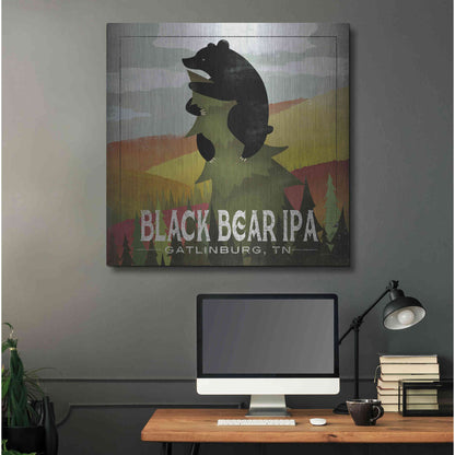 Luxe Metal Art 'Leaf Peeper Black Bear IPA' by Ryan Fowler, Metal Wall Art,36x36
