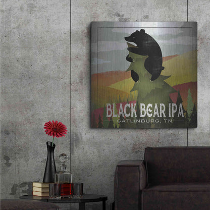 Luxe Metal Art 'Leaf Peeper Black Bear IPA' by Ryan Fowler, Metal Wall Art,36x36