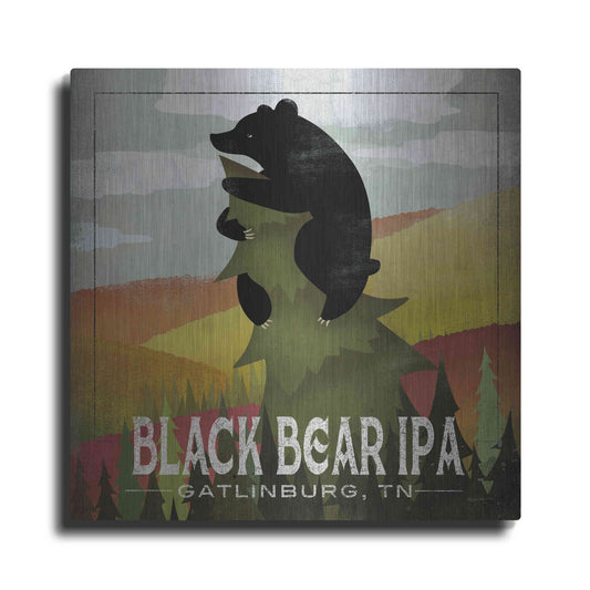 Luxe Metal Art 'Leaf Peeper Black Bear IPA' by Ryan Fowler, Metal Wall Art