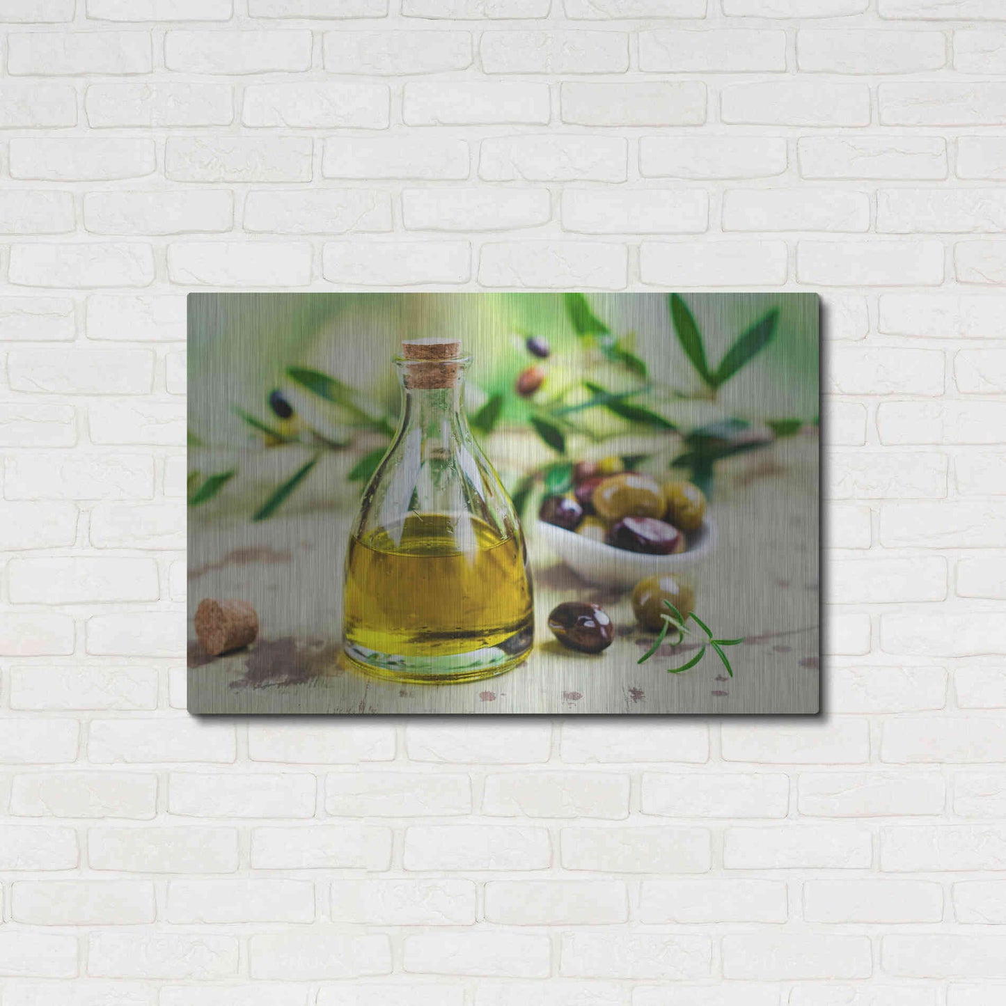 Luxe Metal Art 'Mama's Kitchen - Olive Oil' by Epic Portfolio, Metal Wall Art,36x24