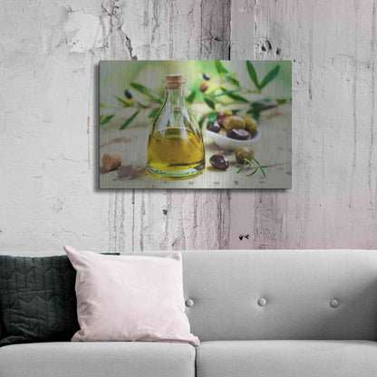 Luxe Metal Art 'Mama's Kitchen - Olive Oil' by Epic Portfolio, Metal Wall Art,36x24