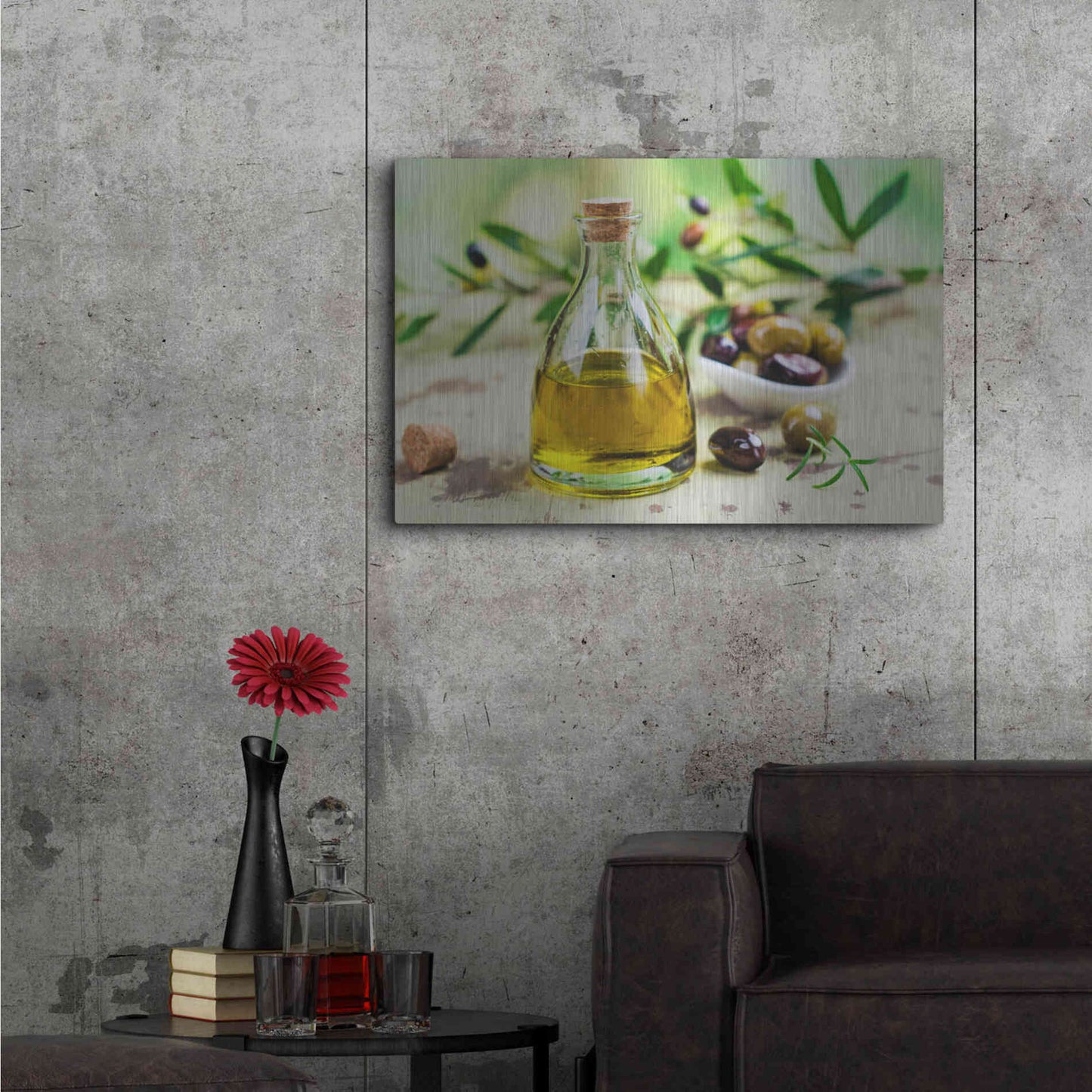 Luxe Metal Art 'Mama's Kitchen - Olive Oil' by Epic Portfolio, Metal Wall Art,36x24