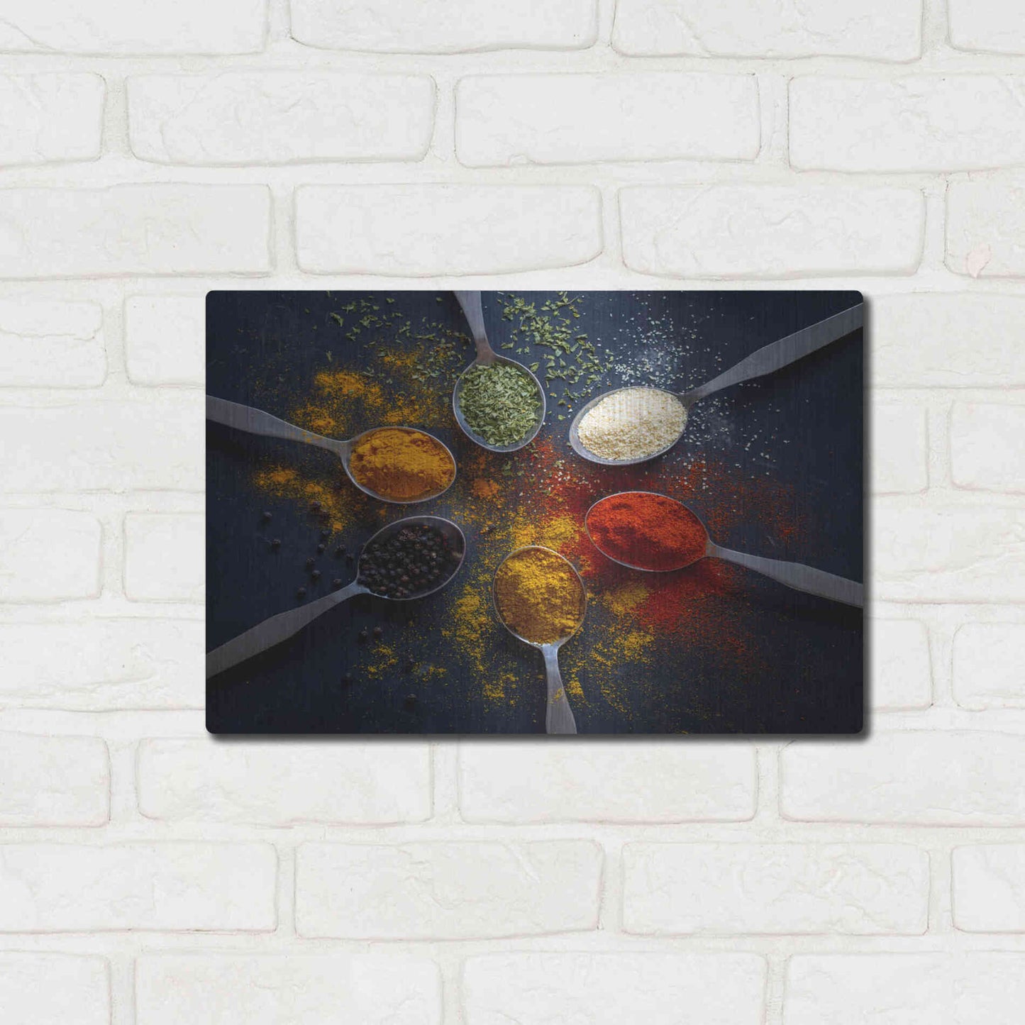 Luxe Metal Art 'Mama's Spices' by Epic Portfolio, Metal Wall Art,16x12