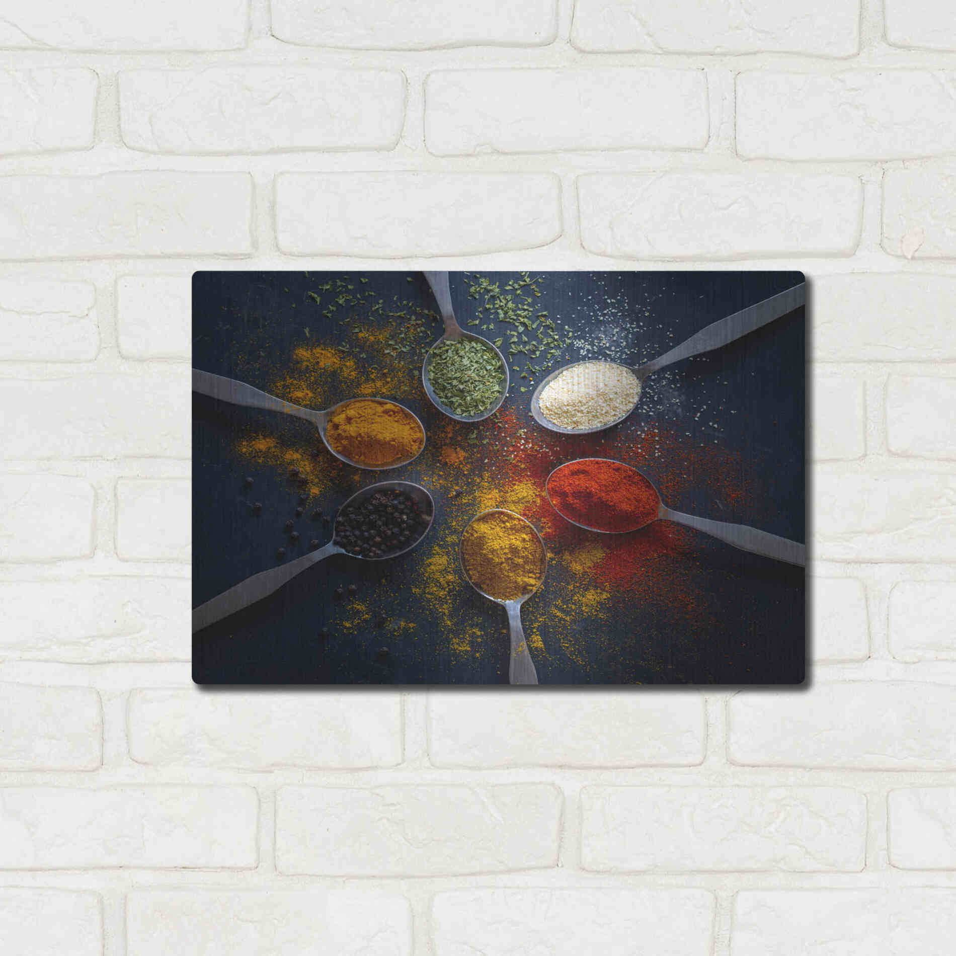 Luxe Metal Art 'Mama's Spices' by Epic Portfolio, Metal Wall Art,16x12