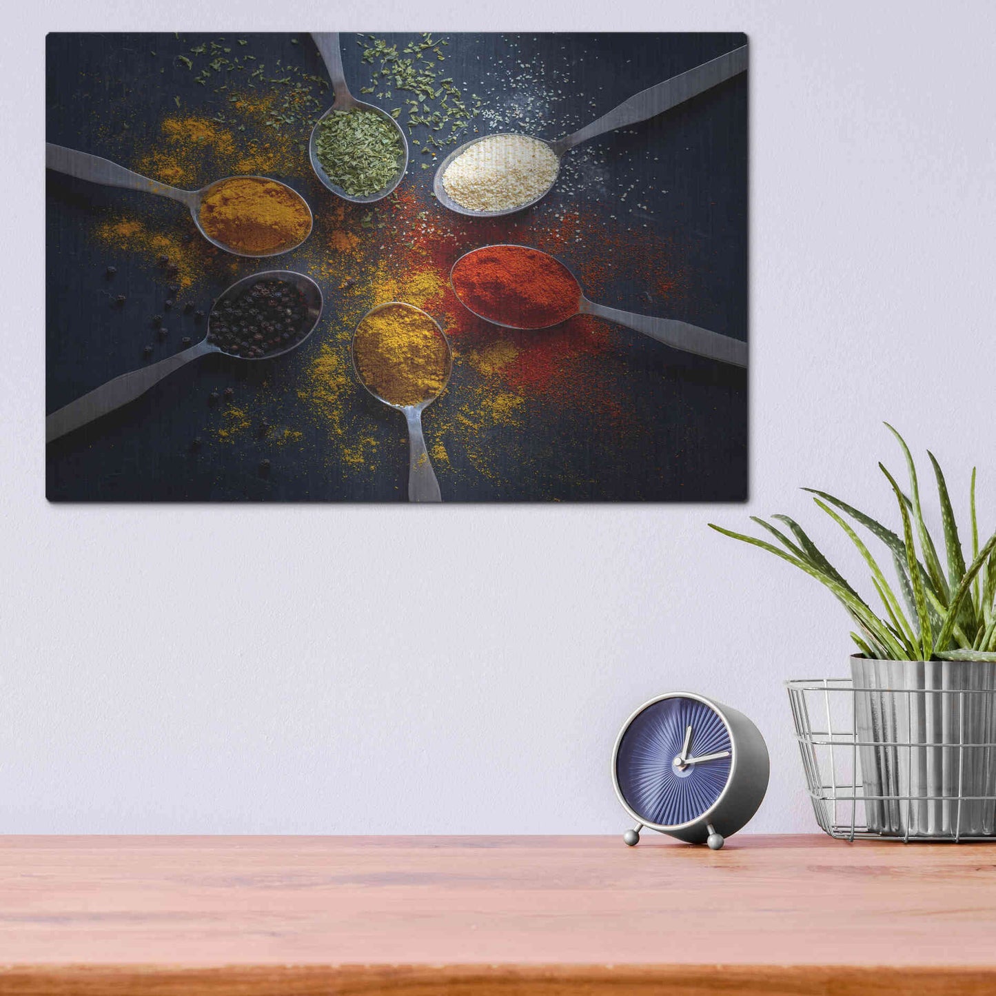 Luxe Metal Art 'Mama's Spices' by Epic Portfolio, Metal Wall Art,16x12