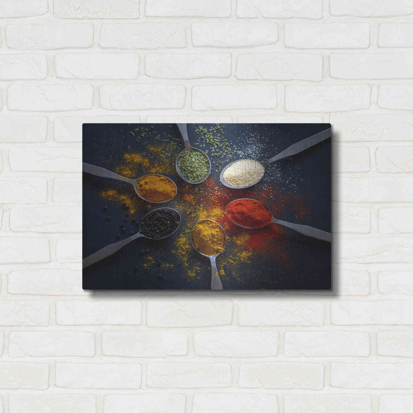 Luxe Metal Art 'Mama's Spices' by Epic Portfolio, Metal Wall Art,24x16