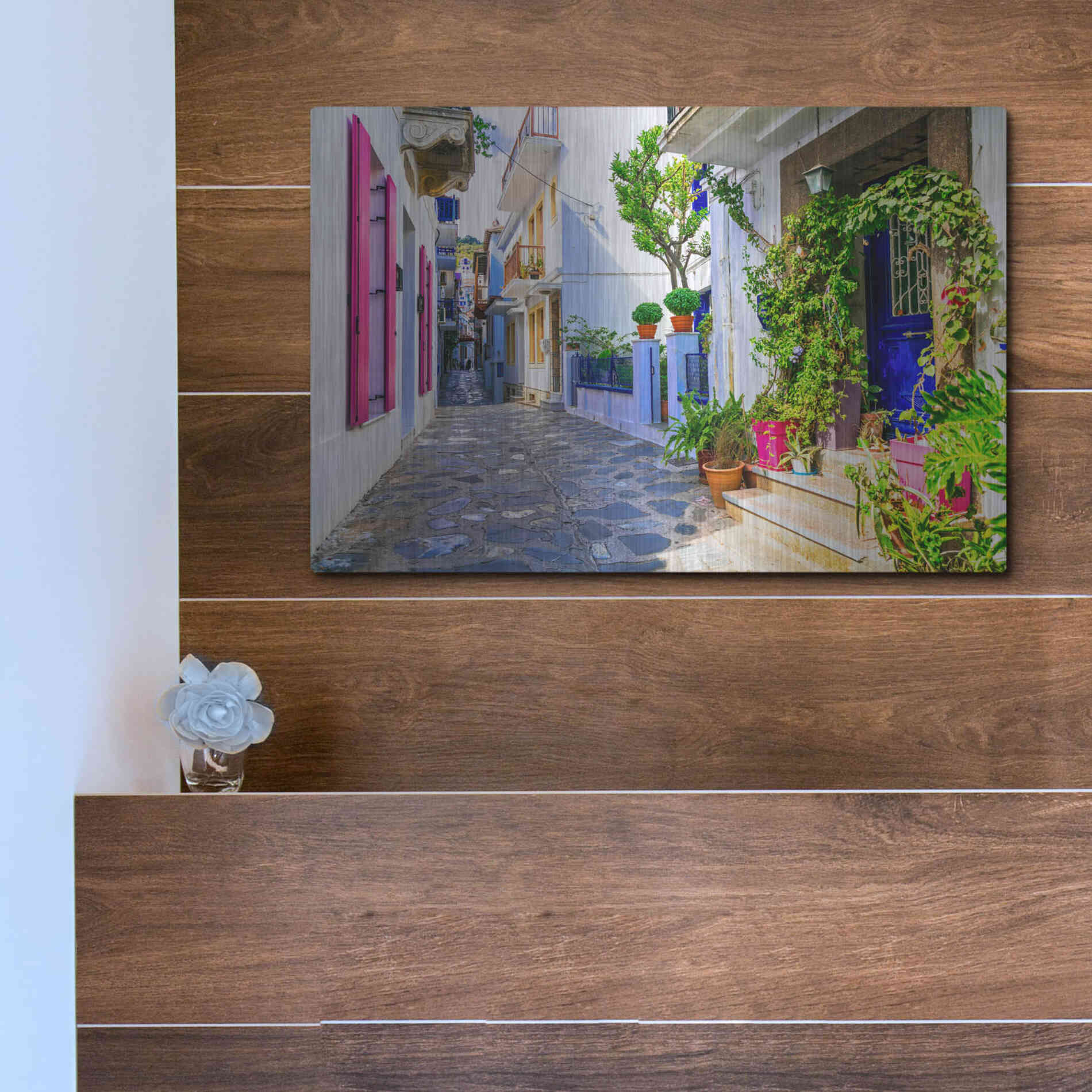 Luxe Metal Art 'Moroccan Alley ' by Epic Portfolio, Metal Wall Art,16x12