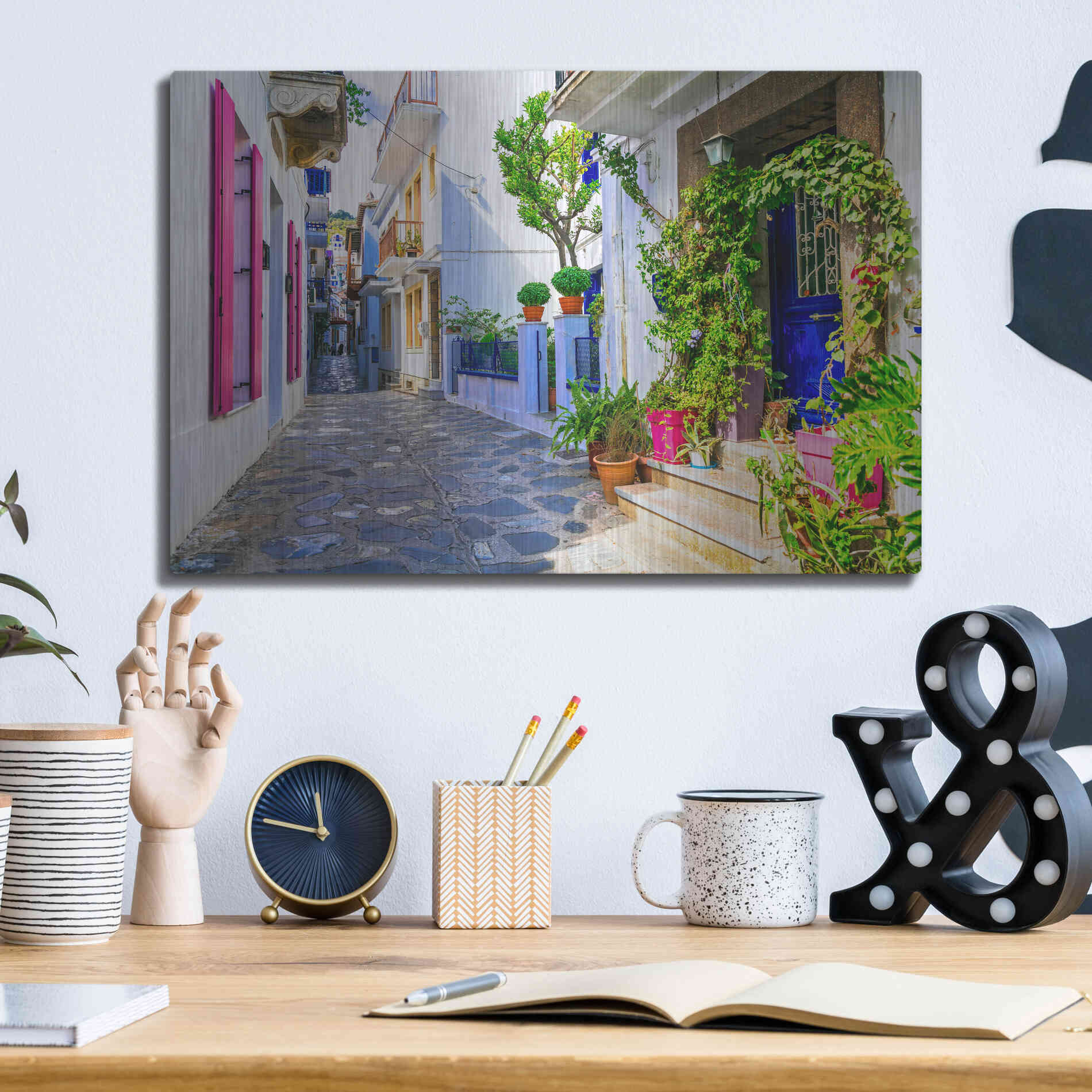 Luxe Metal Art 'Moroccan Alley ' by Epic Portfolio, Metal Wall Art,16x12