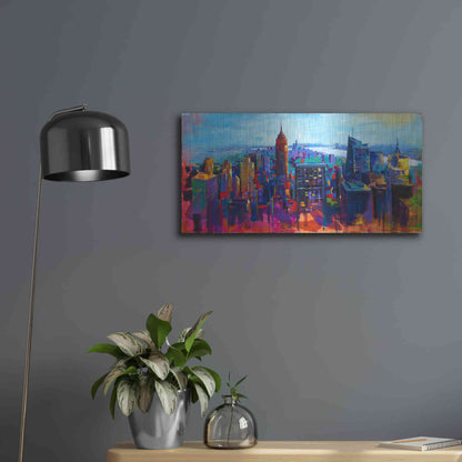 Luxe Metal Art 'New York Color' by Epic Portfolio, Metal Wall Art,24x12