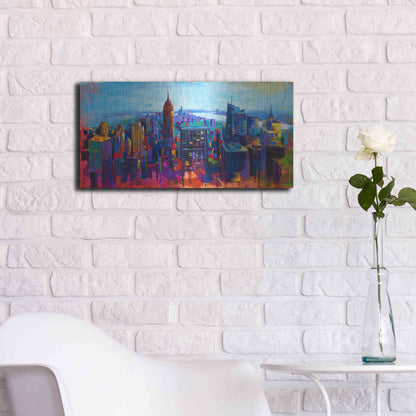 Luxe Metal Art 'New York Color' by Epic Portfolio, Metal Wall Art,24x12