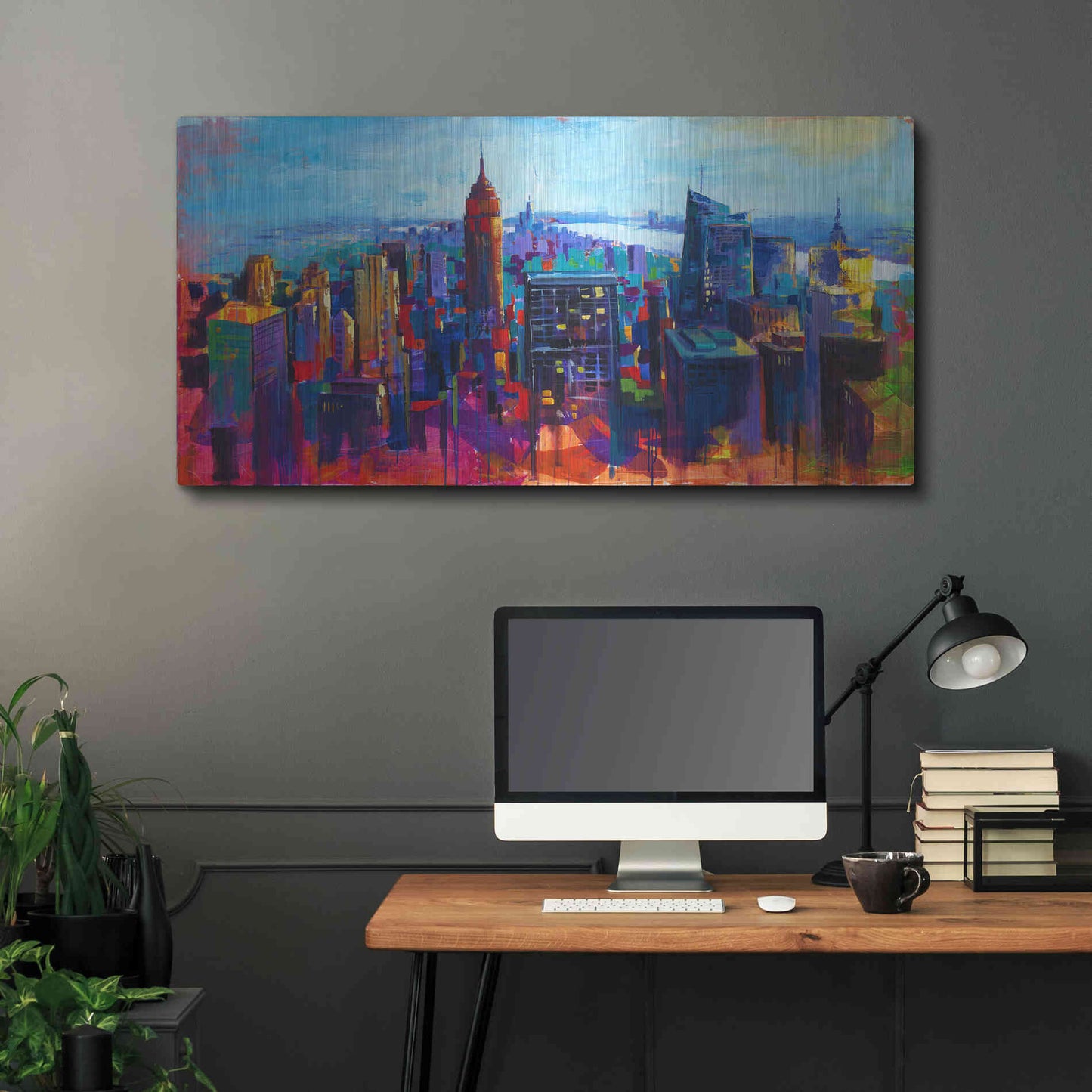 Luxe Metal Art 'New York Color' by Epic Portfolio, Metal Wall Art,48x24