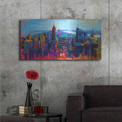 Luxe Metal Art 'New York Color' by Epic Portfolio, Metal Wall Art,48x24