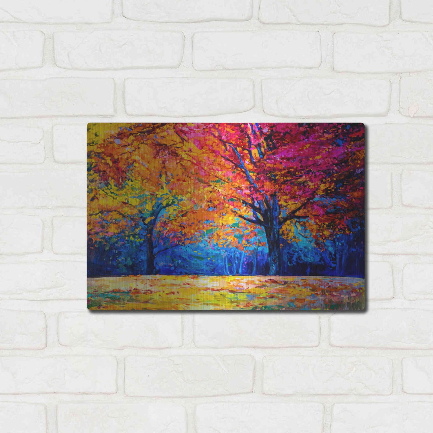 Luxe Metal Art 'October' by Epic Portfolio, Metal Wall Art,16x12