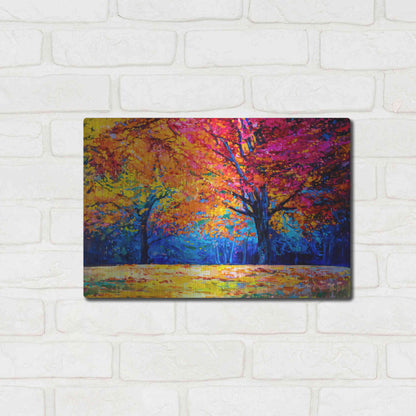 Luxe Metal Art 'October' by Epic Portfolio, Metal Wall Art,16x12