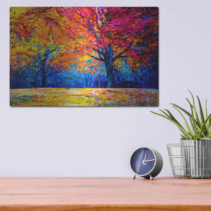 Luxe Metal Art 'October' by Epic Portfolio, Metal Wall Art,16x12