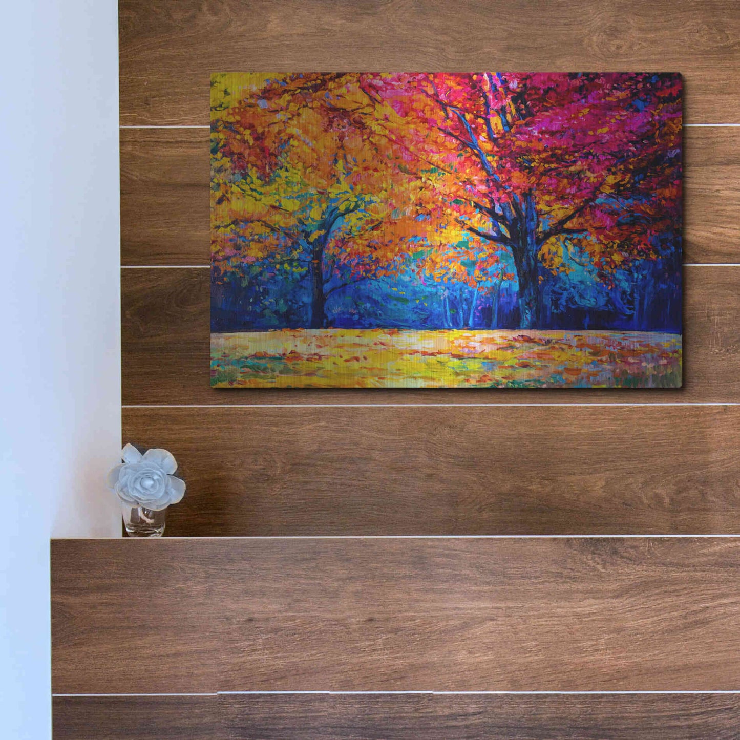 Luxe Metal Art 'October' by Epic Portfolio, Metal Wall Art,16x12