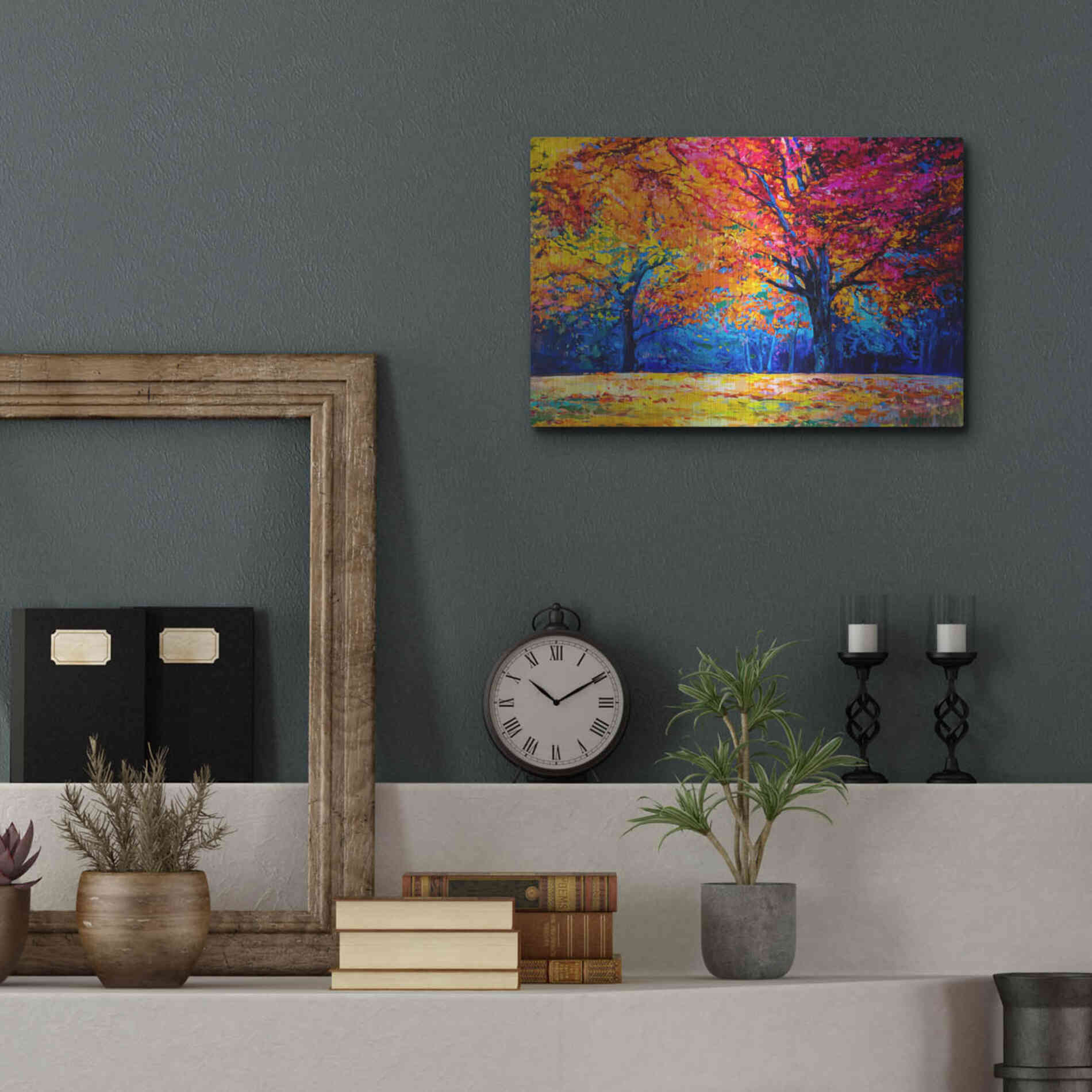 Luxe Metal Art 'October' by Epic Portfolio, Metal Wall Art,16x12