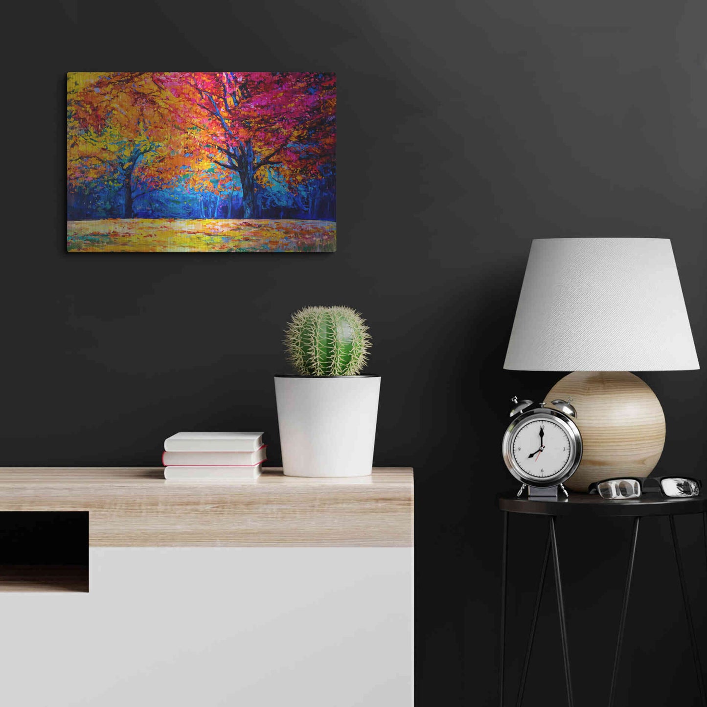 Luxe Metal Art 'October' by Epic Portfolio, Metal Wall Art,24x16