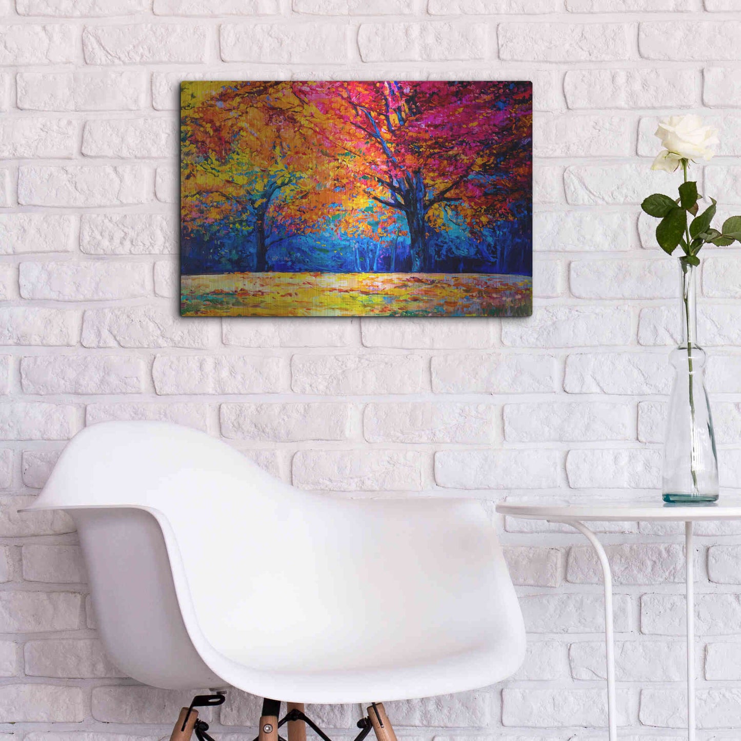 Luxe Metal Art 'October' by Epic Portfolio, Metal Wall Art,24x16