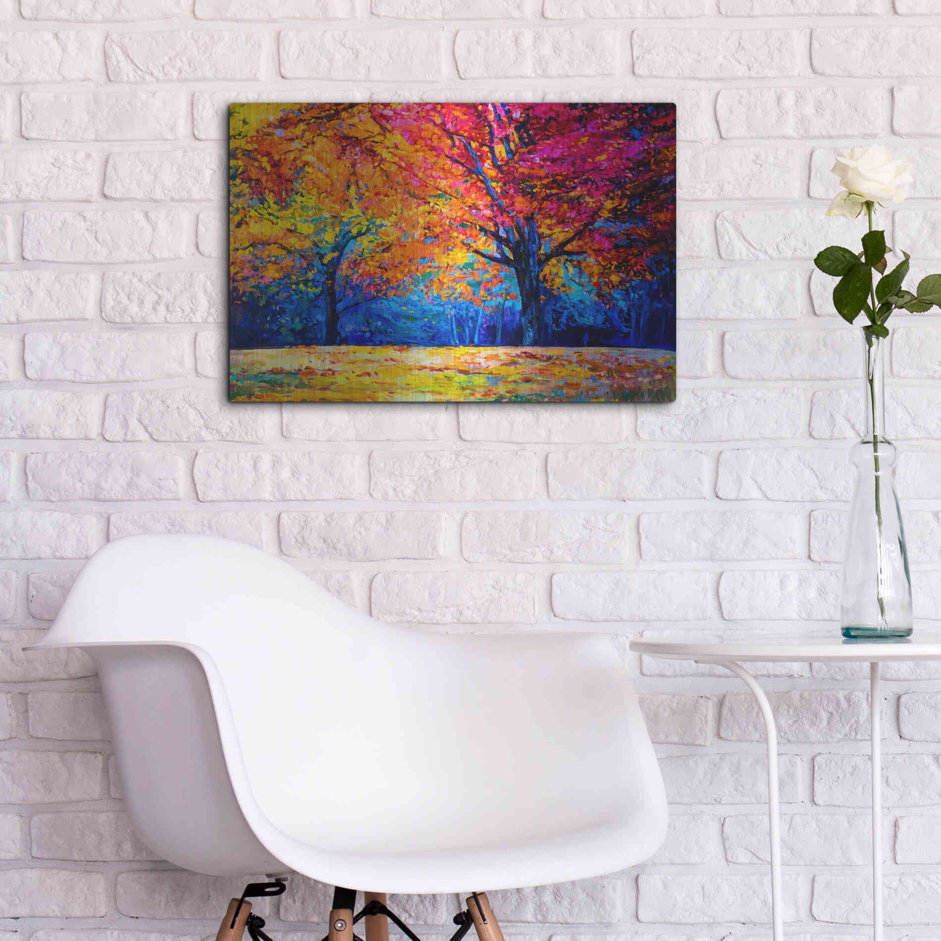 Luxe Metal Art 'October' by Epic Portfolio, Metal Wall Art,24x16
