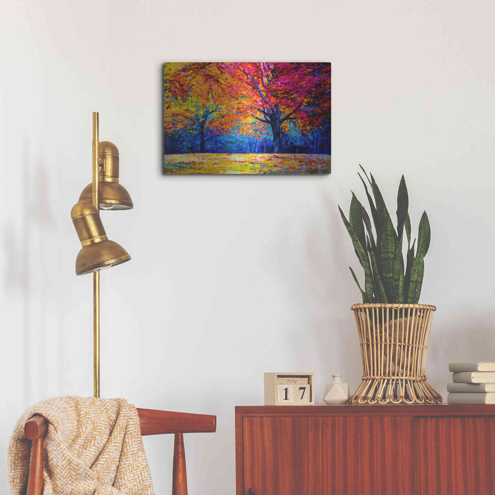 Luxe Metal Art 'October' by Epic Portfolio, Metal Wall Art,24x16