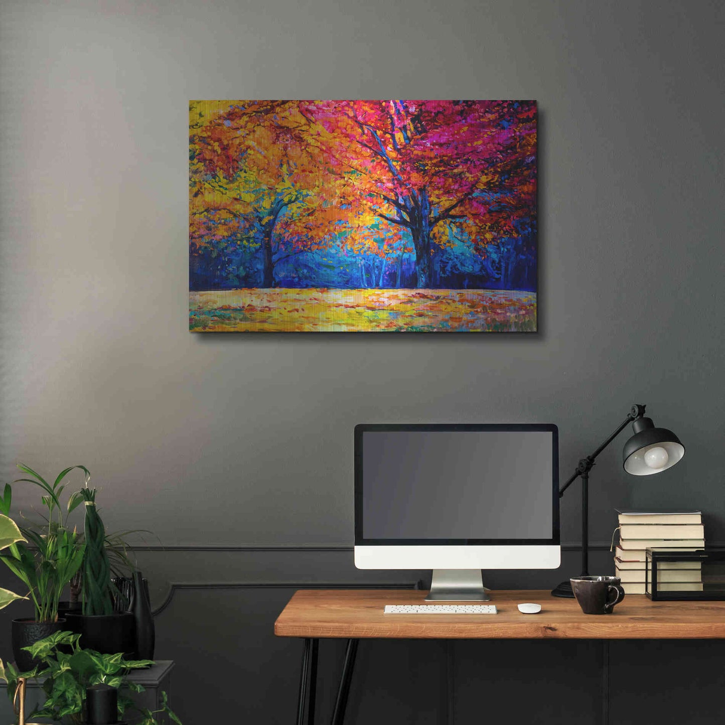 Luxe Metal Art 'October' by Epic Portfolio, Metal Wall Art,36x24