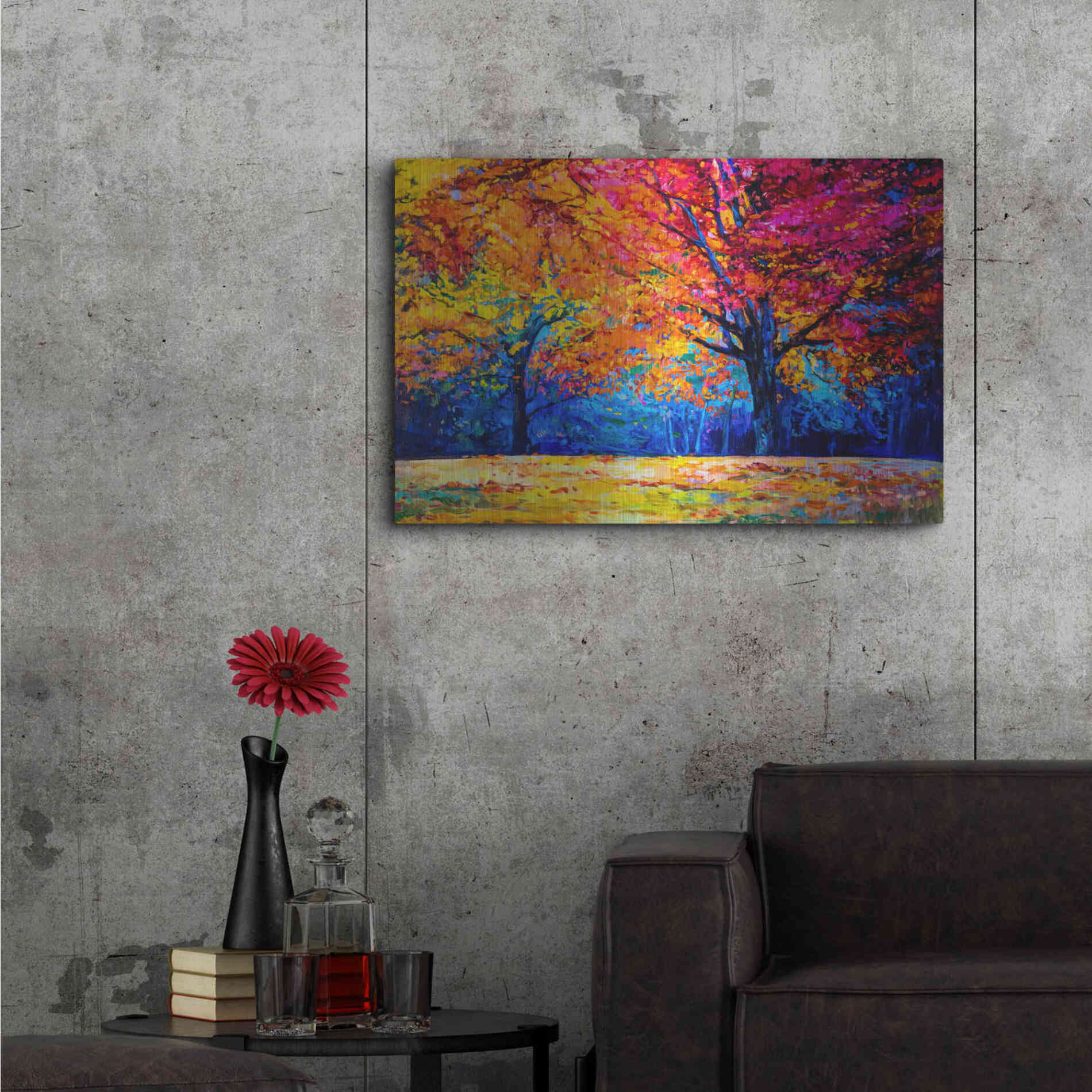 Luxe Metal Art 'October' by Epic Portfolio, Metal Wall Art,36x24