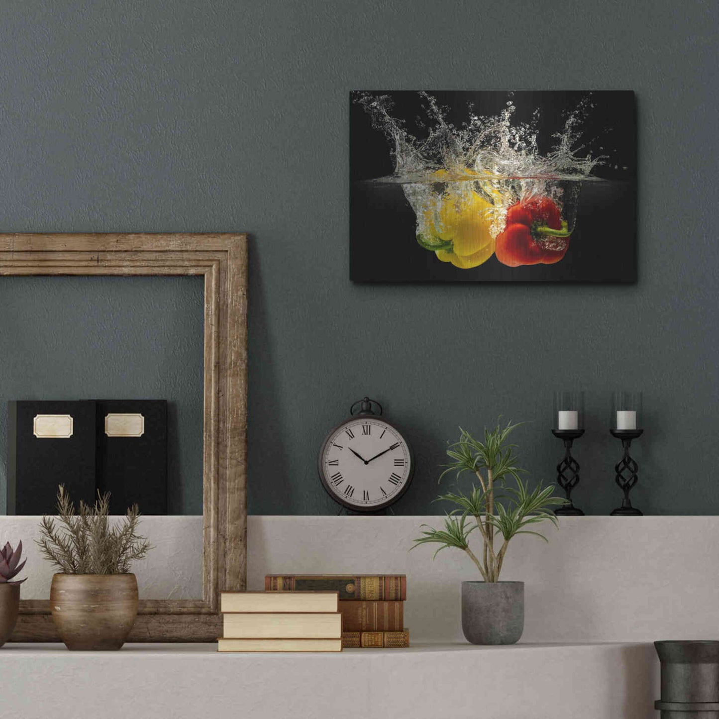 Luxe Metal Art 'Pepper Splash' by Epic Portfolio, Metal Wall Art,16x12