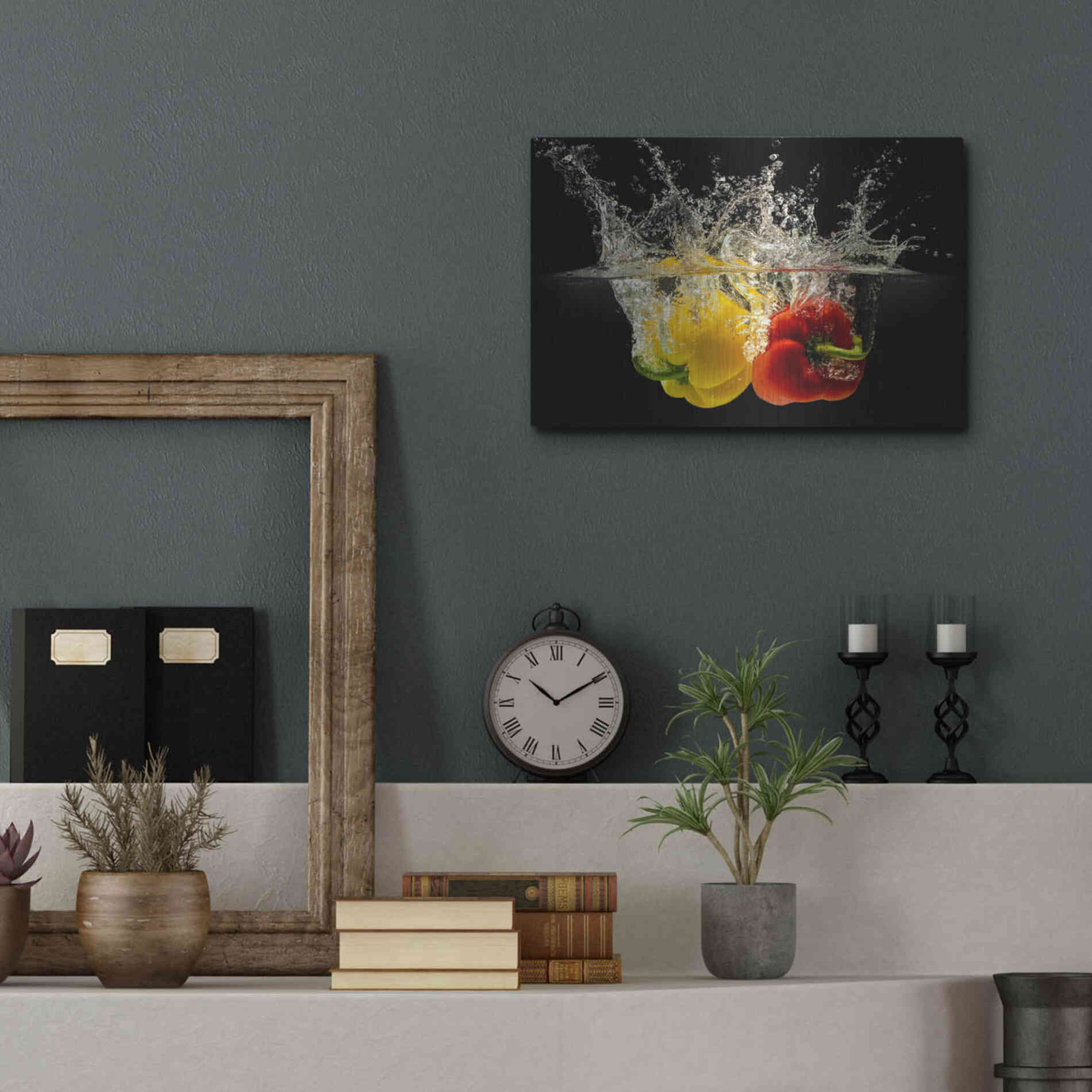 Luxe Metal Art 'Pepper Splash' by Epic Portfolio, Metal Wall Art,16x12