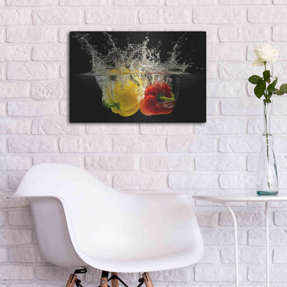 Luxe Metal Art 'Pepper Splash' by Epic Portfolio, Metal Wall Art,24x16