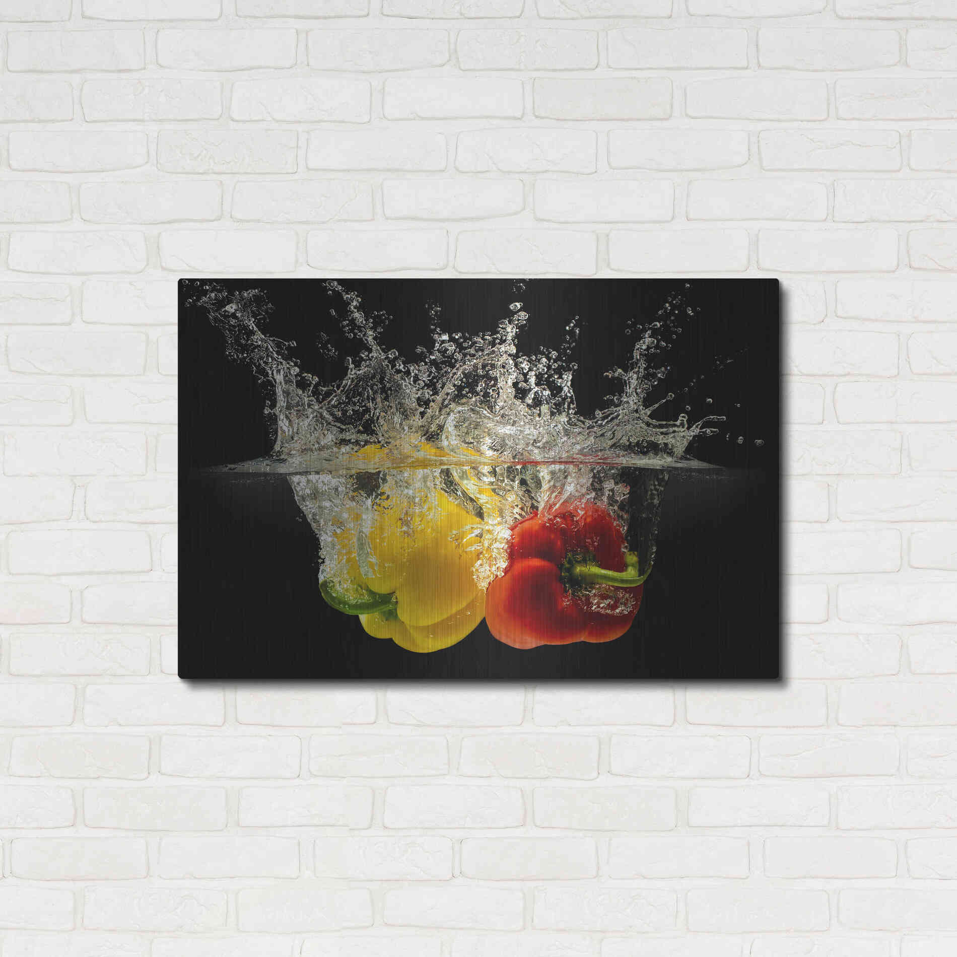 Luxe Metal Art 'Pepper Splash' by Epic Portfolio, Metal Wall Art,36x24