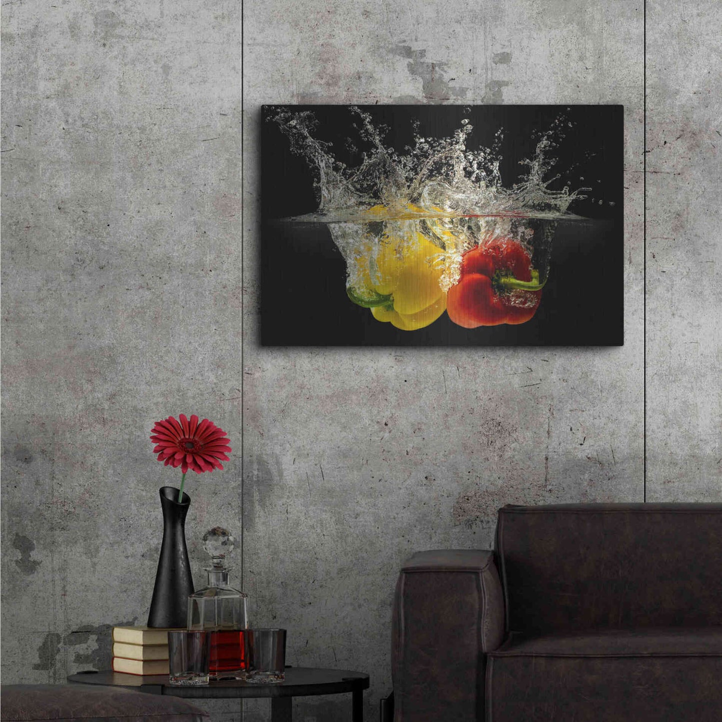 Luxe Metal Art 'Pepper Splash' by Epic Portfolio, Metal Wall Art,36x24