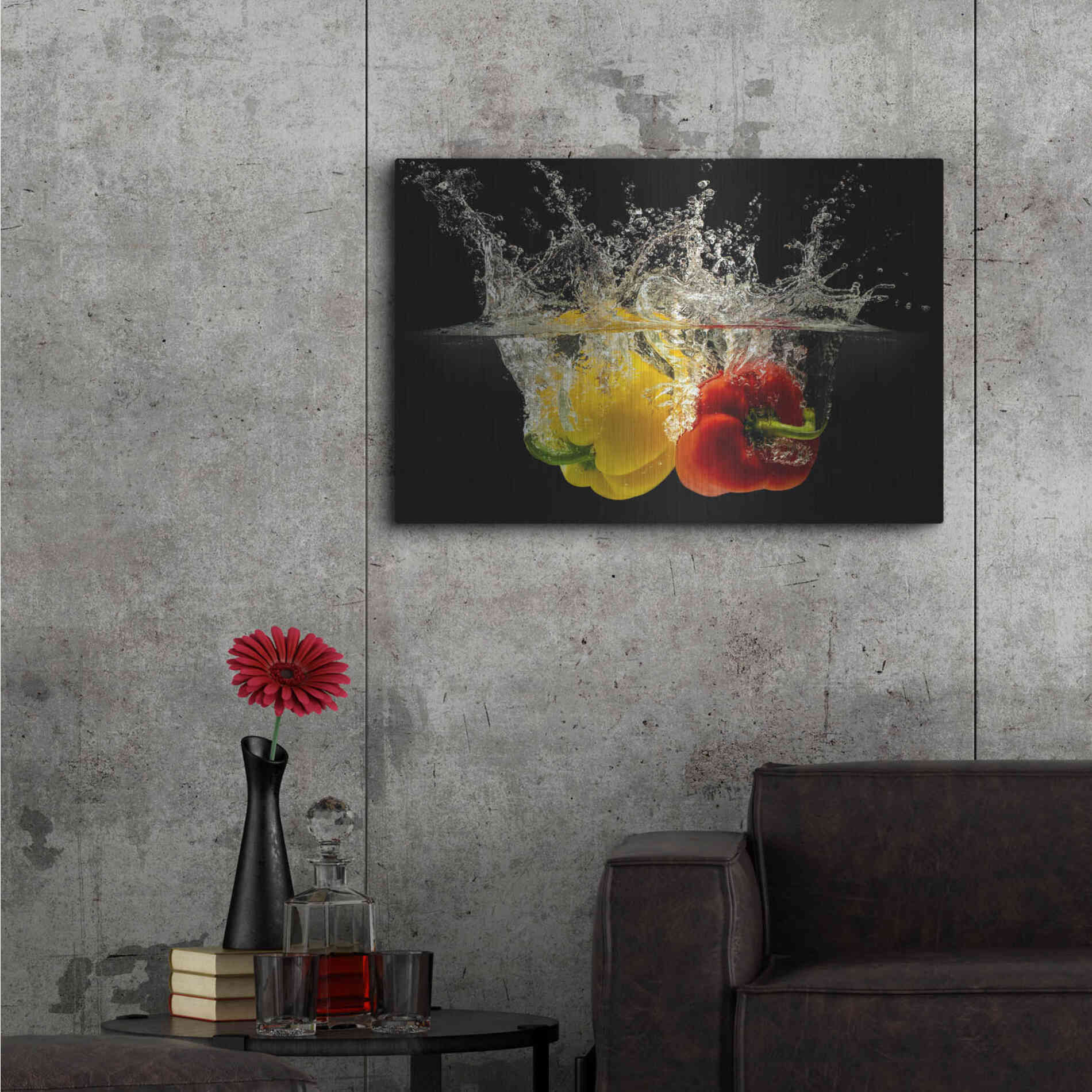 Luxe Metal Art 'Pepper Splash' by Epic Portfolio, Metal Wall Art,36x24