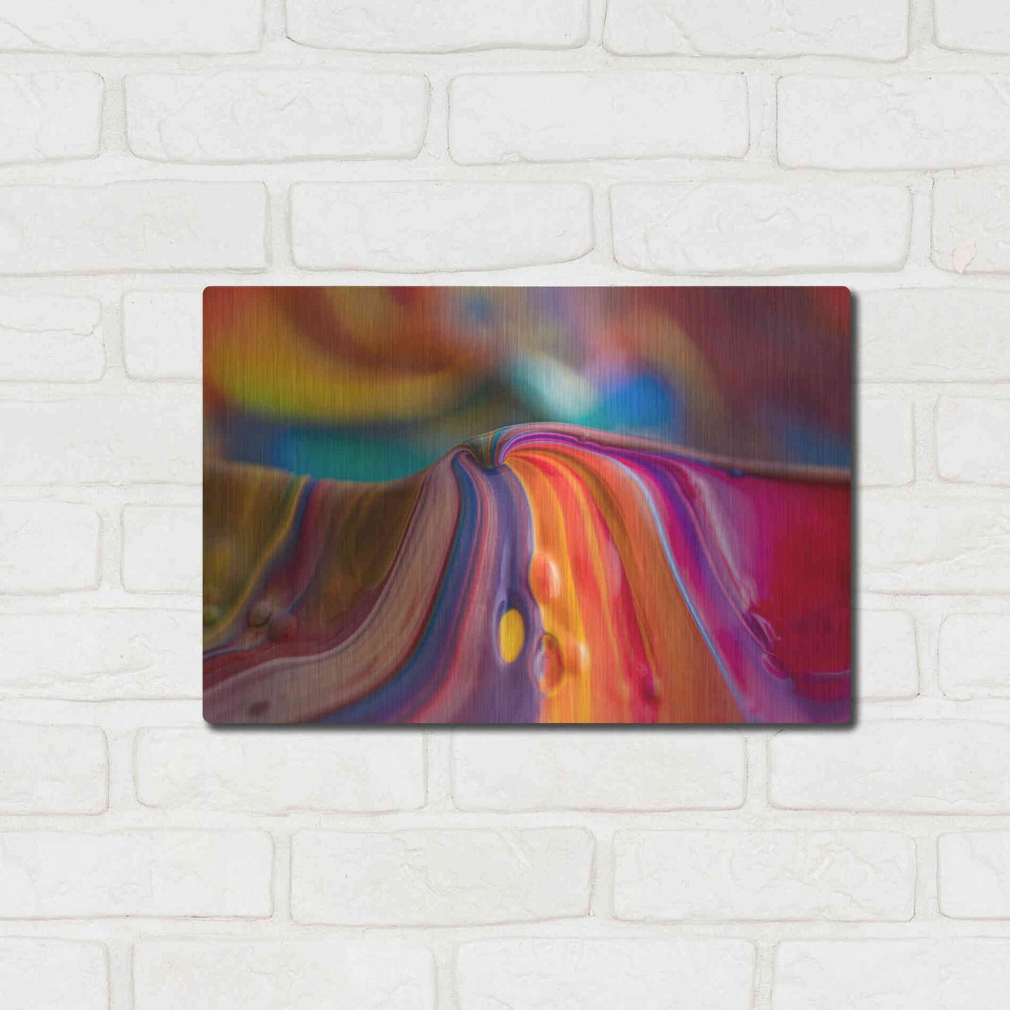 Luxe Metal Art 'Rainbow Lava' by Epic Portfolio, Metal Wall Art,16x12