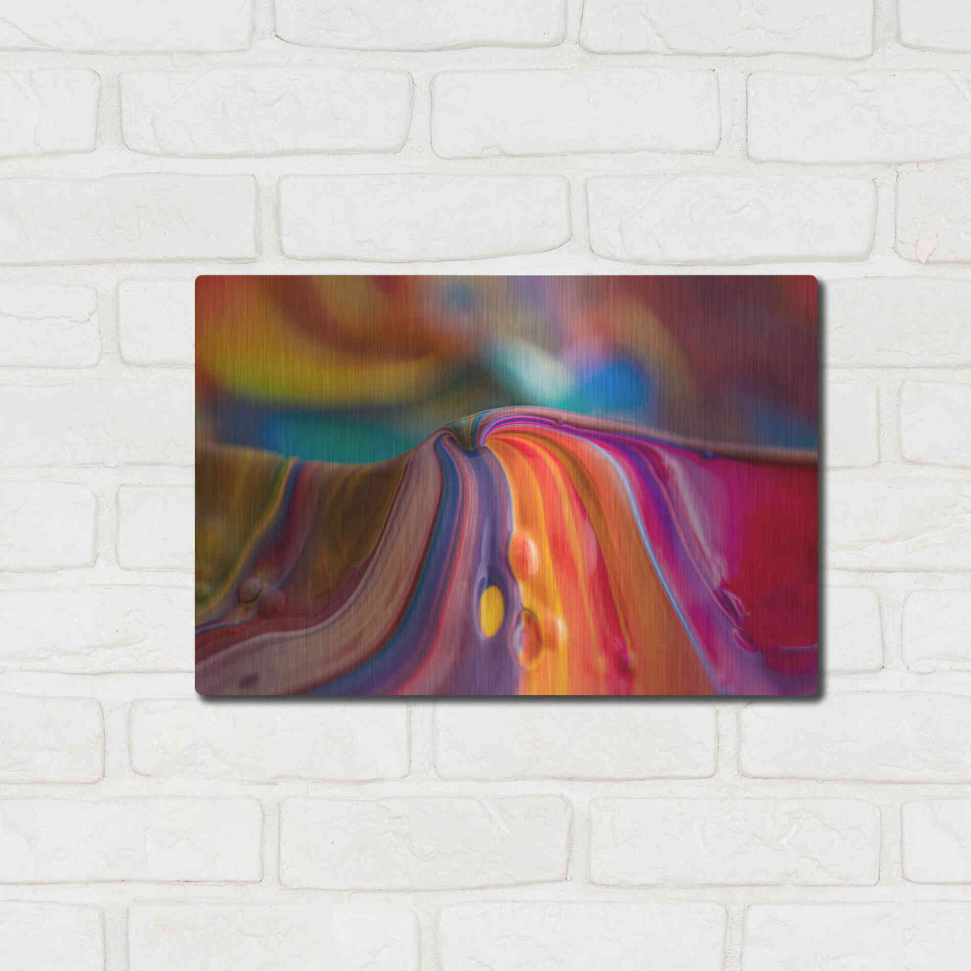 Luxe Metal Art 'Rainbow Lava' by Epic Portfolio, Metal Wall Art,16x12