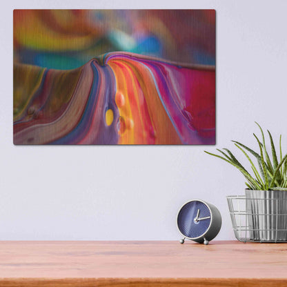 Luxe Metal Art 'Rainbow Lava' by Epic Portfolio, Metal Wall Art,16x12
