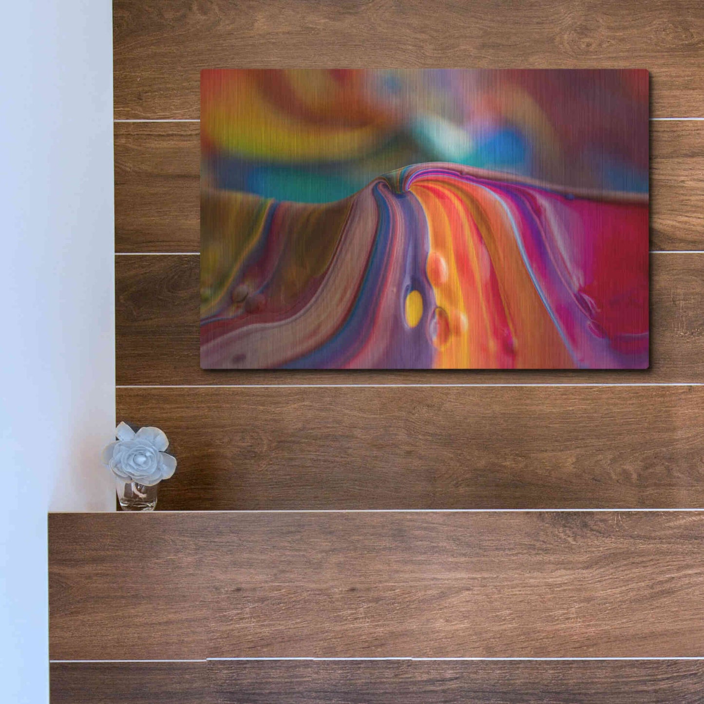 Luxe Metal Art 'Rainbow Lava' by Epic Portfolio, Metal Wall Art,16x12