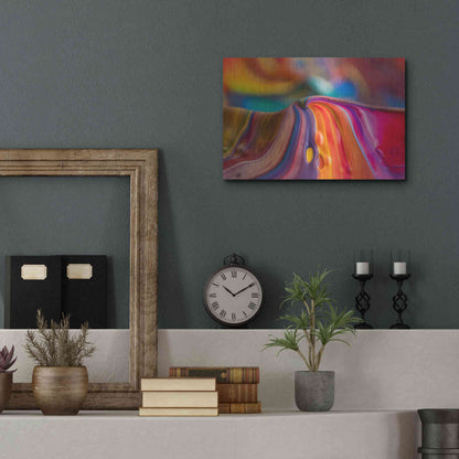Luxe Metal Art 'Rainbow Lava' by Epic Portfolio, Metal Wall Art,16x12