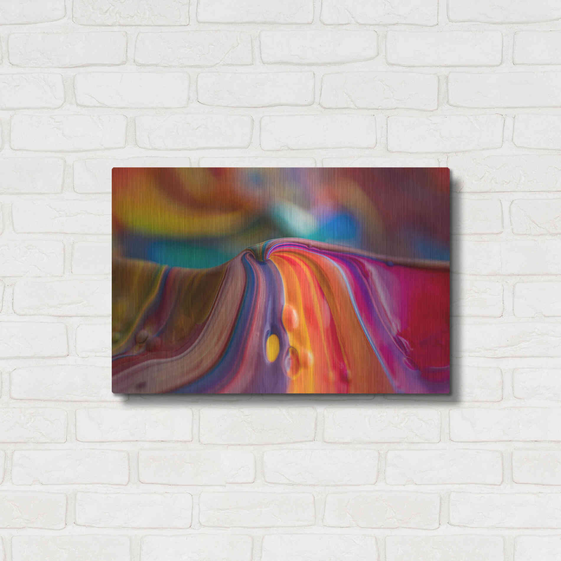 Luxe Metal Art 'Rainbow Lava' by Epic Portfolio, Metal Wall Art,24x16