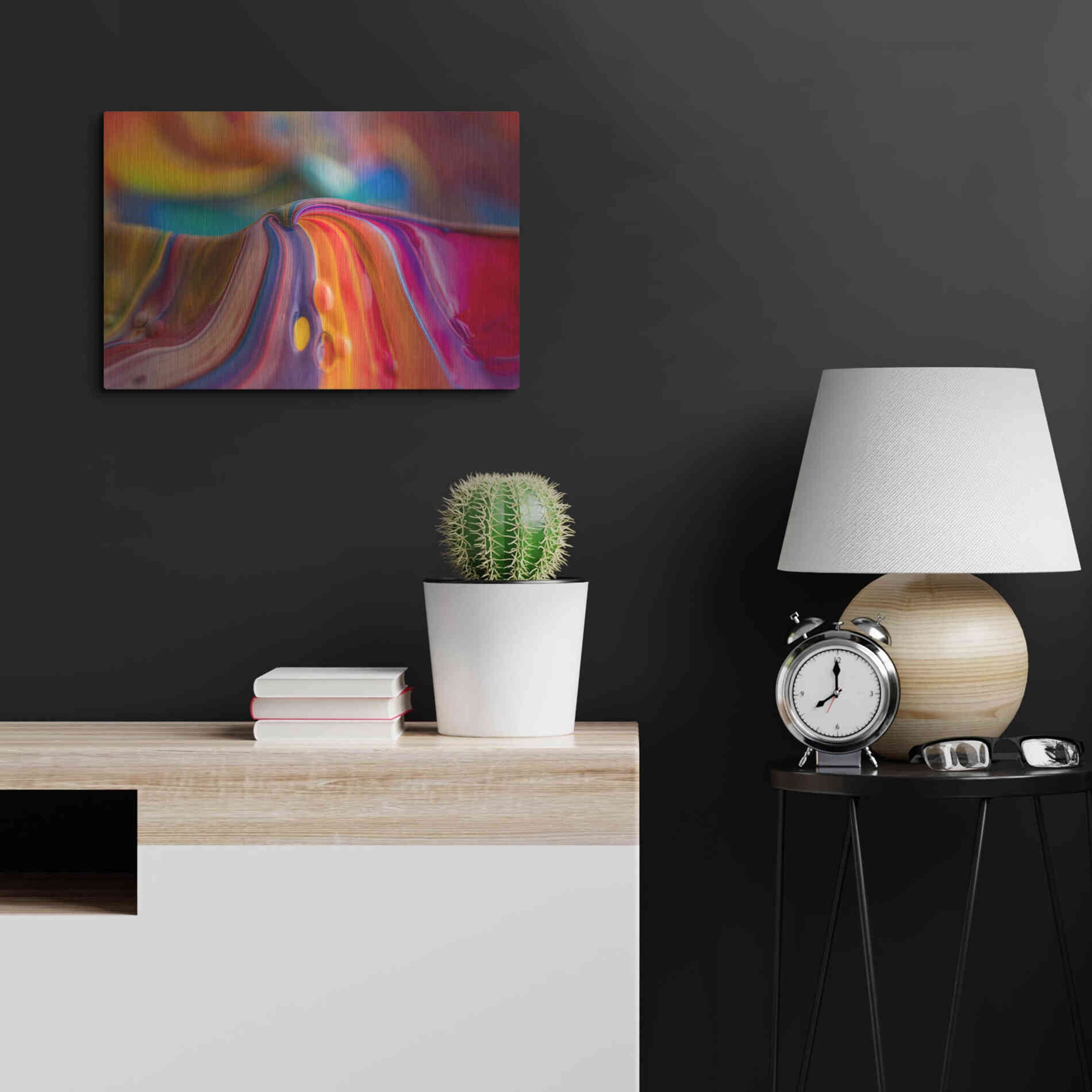 Luxe Metal Art 'Rainbow Lava' by Epic Portfolio, Metal Wall Art,24x16