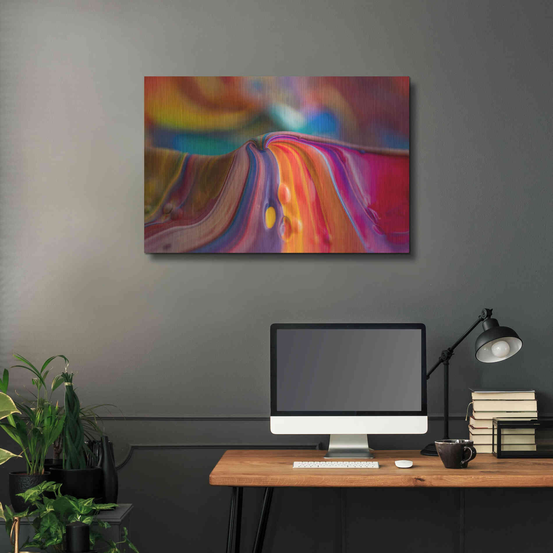 Luxe Metal Art 'Rainbow Lava' by Epic Portfolio, Metal Wall Art,36x24