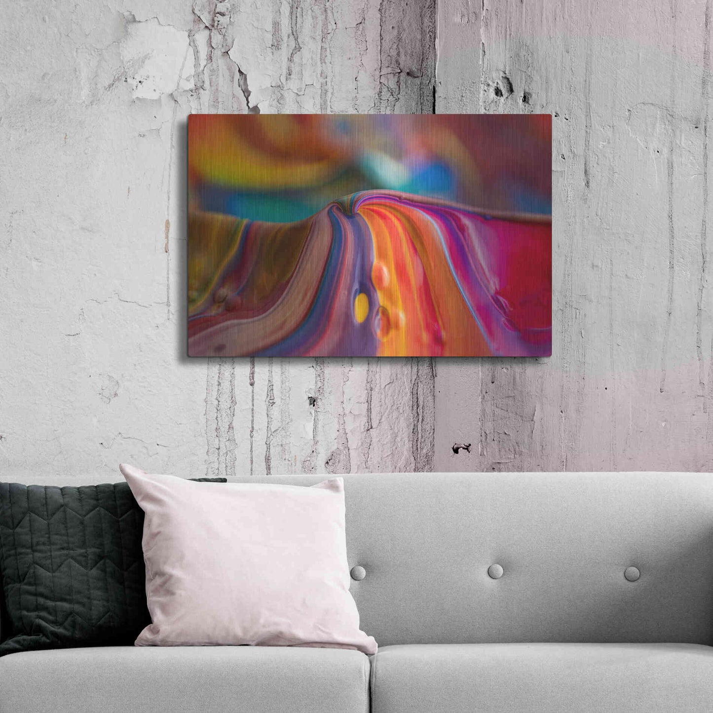 Luxe Metal Art 'Rainbow Lava' by Epic Portfolio, Metal Wall Art,36x24