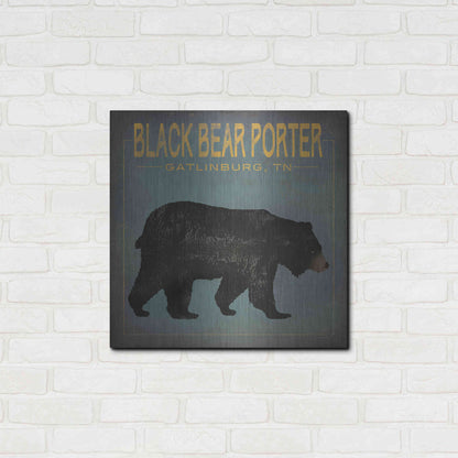 Luxe Metal Art 'Black Bear Porter' by Ryan Fowler, Metal Wall Art,24x24